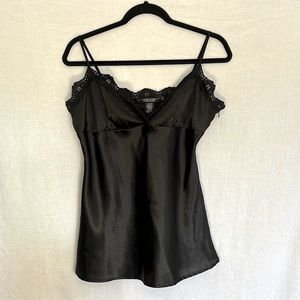 RAMPAGE XL Black Camisole, With Lace Trim and Zipper